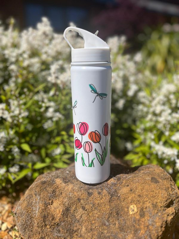 Tulips for Tapping Water Bottle - Tapping House Norfolk Hospice Charity