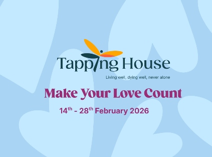 Make Your Love Count Tapping House Hospice Charity Event Banner