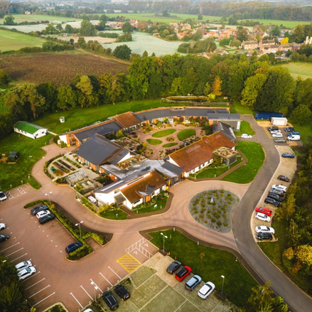 Arial view of Tapping House Norfolk Hospice Charity