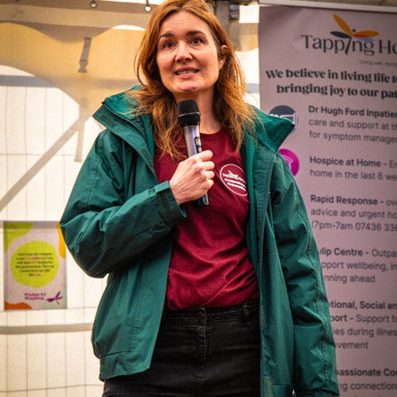 Tapping House Norfolk Hospice Charity team member giving talk