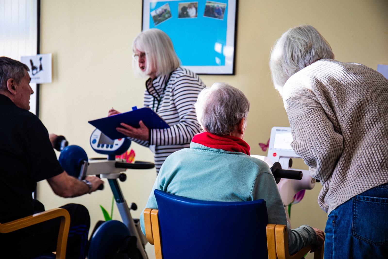 Residents of Tapping House Norfolk Hospice Charity in the gymnasium