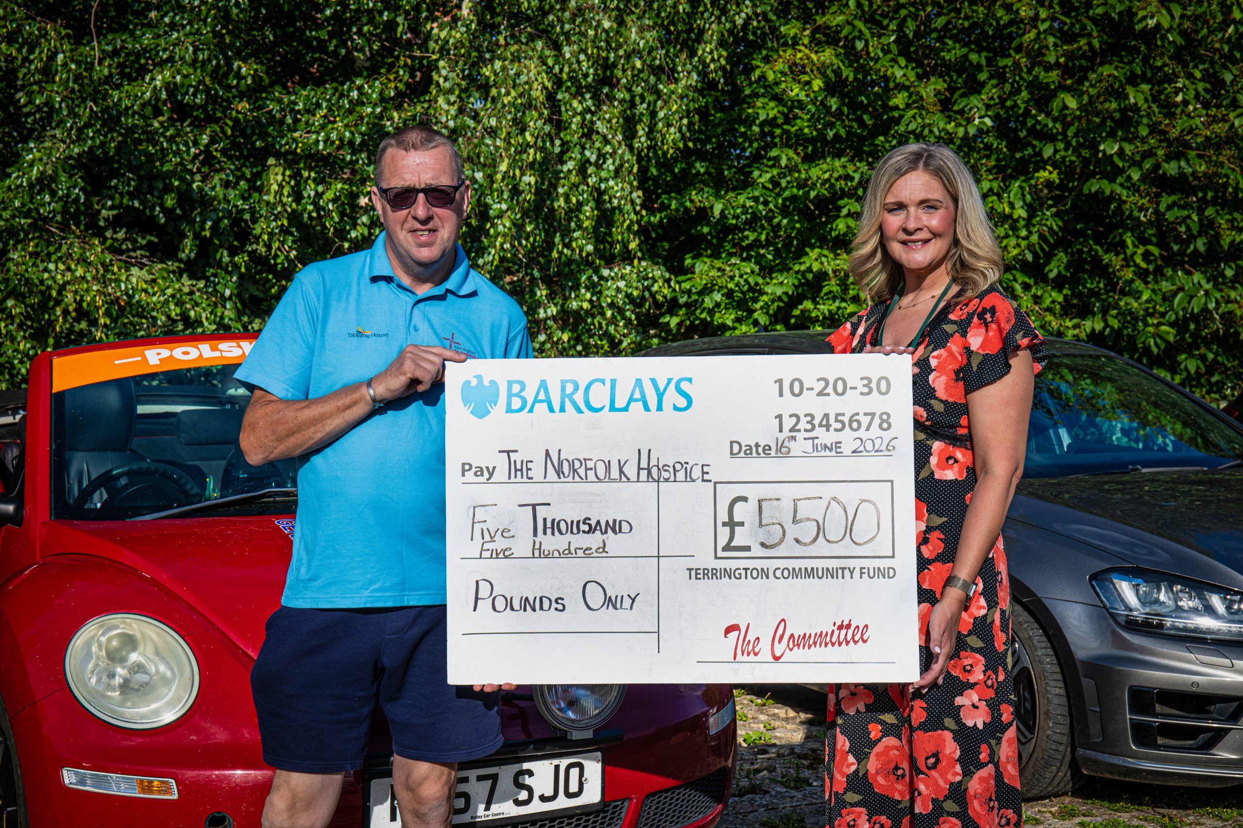 Tapping House Norfolk Hospice Charity donation from Barclays