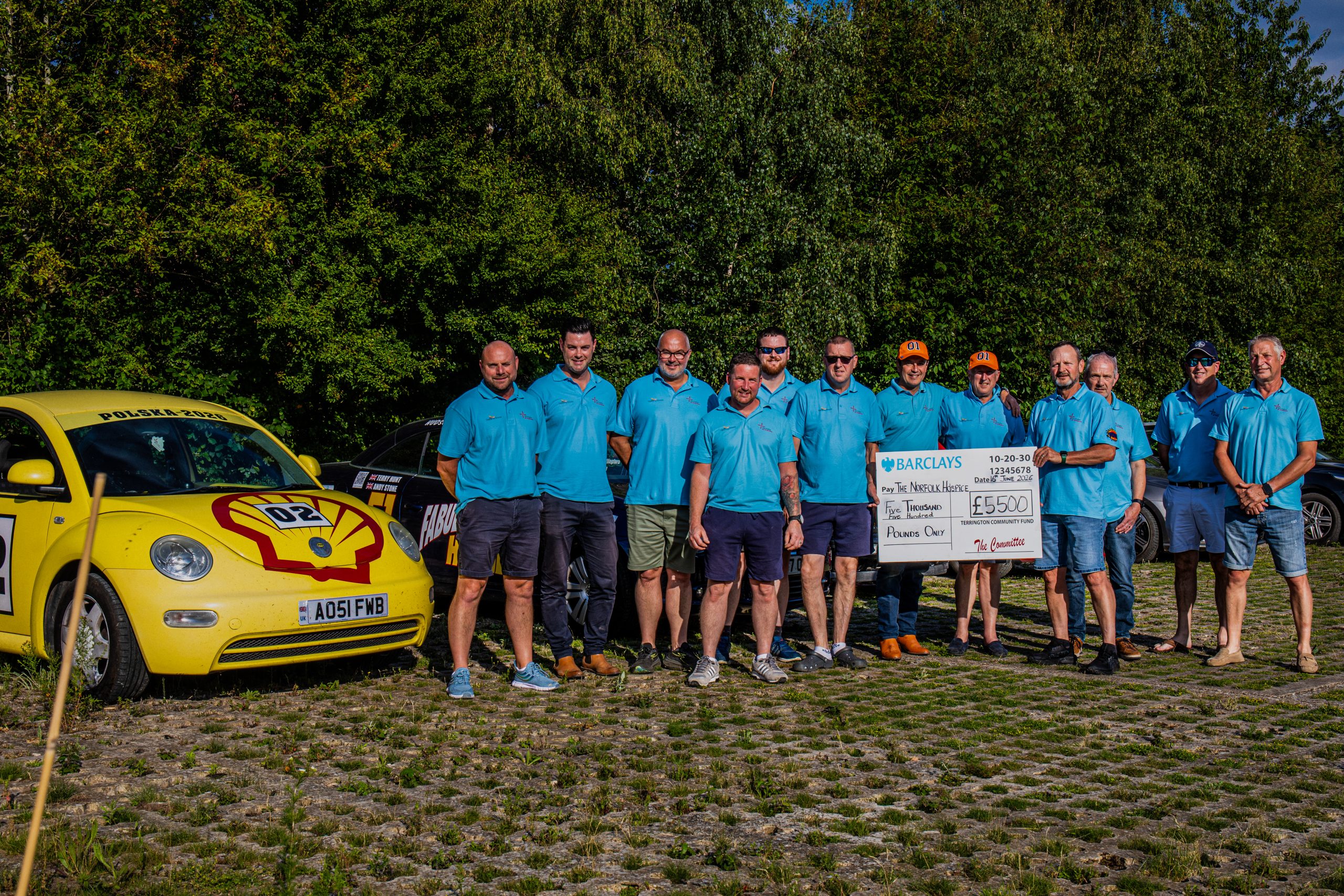 Car fundraiser sponsored by Barclays for Tapping House Norfolk Hospice Charity
