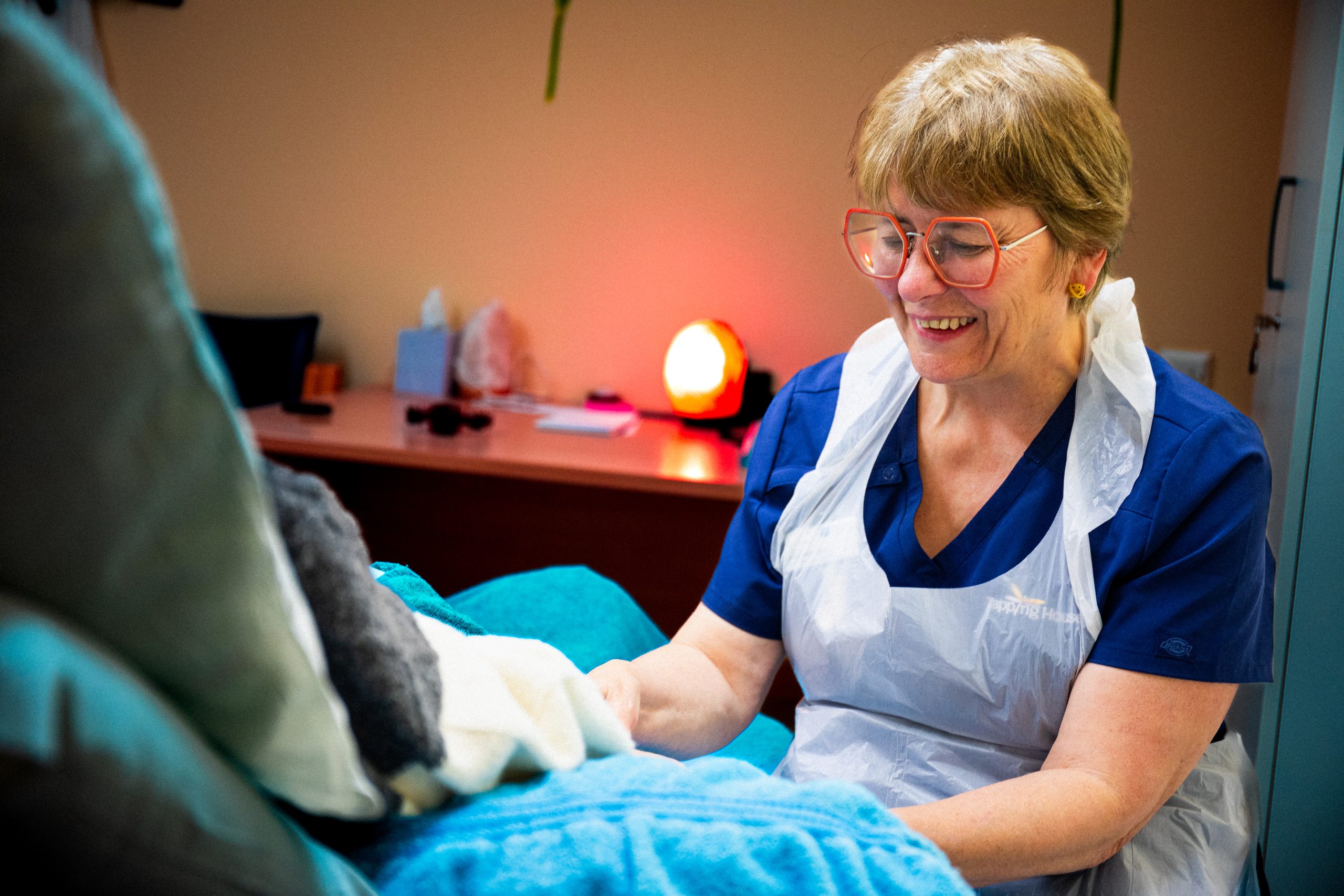 Therapist with patient at Tapping House Norfolk Hospice Charity